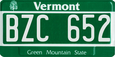 VT license plate BZC652