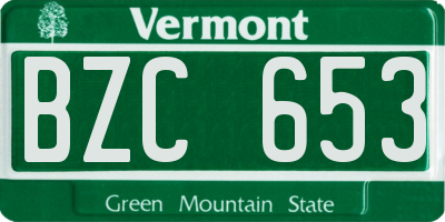 VT license plate BZC653