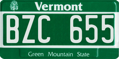 VT license plate BZC655