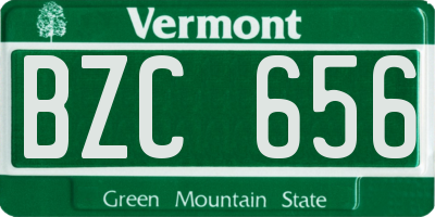 VT license plate BZC656