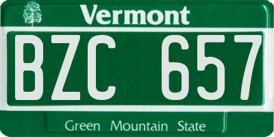 VT license plate BZC657