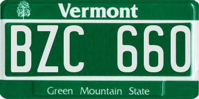 VT license plate BZC660