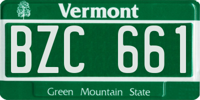 VT license plate BZC661