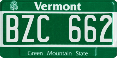VT license plate BZC662