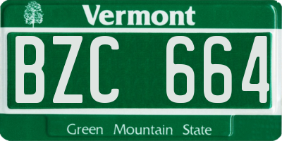 VT license plate BZC664