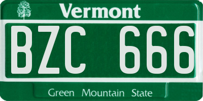 VT license plate BZC666