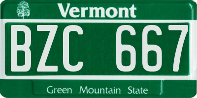 VT license plate BZC667