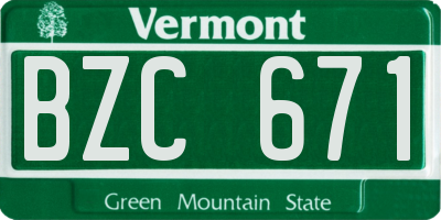 VT license plate BZC671