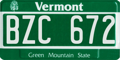 VT license plate BZC672