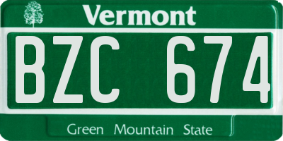 VT license plate BZC674