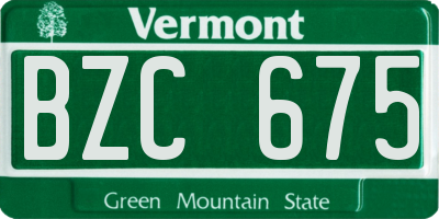VT license plate BZC675