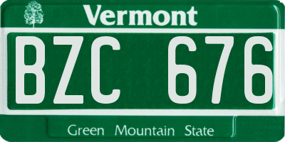 VT license plate BZC676