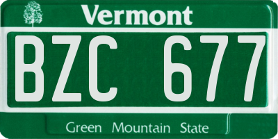 VT license plate BZC677