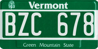 VT license plate BZC678