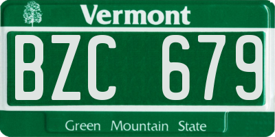 VT license plate BZC679