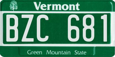 VT license plate BZC681