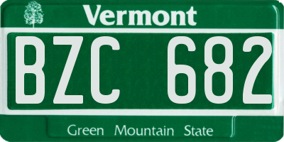 VT license plate BZC682
