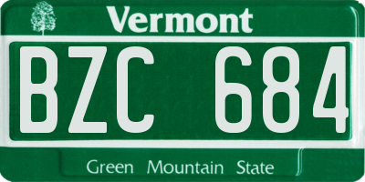 VT license plate BZC684