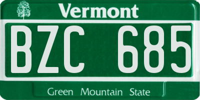 VT license plate BZC685
