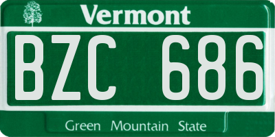 VT license plate BZC686
