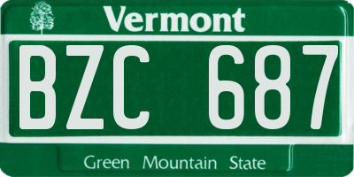 VT license plate BZC687