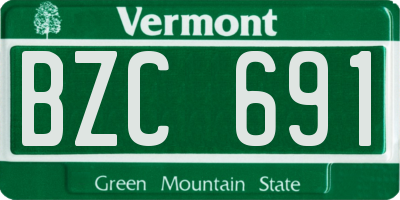 VT license plate BZC691