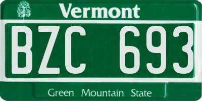 VT license plate BZC693
