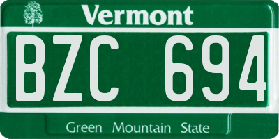 VT license plate BZC694