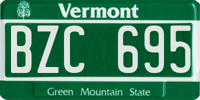 VT license plate BZC695