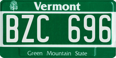 VT license plate BZC696