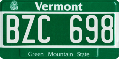 VT license plate BZC698