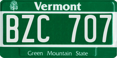 VT license plate BZC707