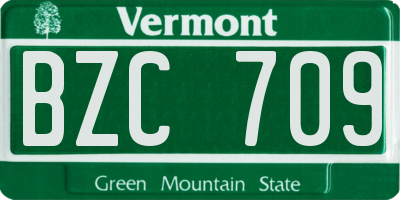 VT license plate BZC709