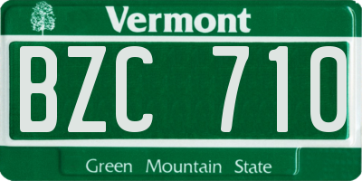 VT license plate BZC710
