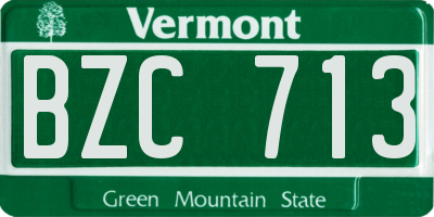 VT license plate BZC713