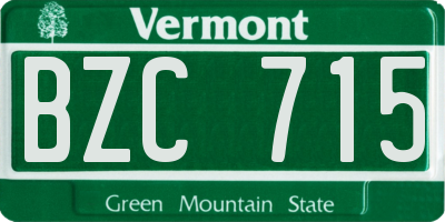 VT license plate BZC715