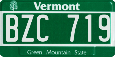 VT license plate BZC719