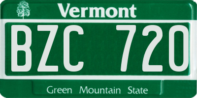 VT license plate BZC720