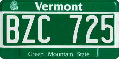 VT license plate BZC725