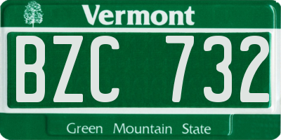 VT license plate BZC732