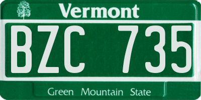 VT license plate BZC735