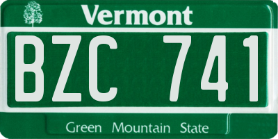 VT license plate BZC741