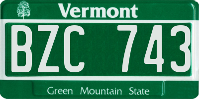 VT license plate BZC743