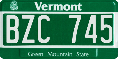 VT license plate BZC745