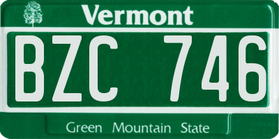 VT license plate BZC746
