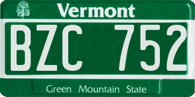 VT license plate BZC752