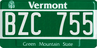 VT license plate BZC755
