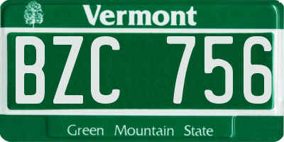 VT license plate BZC756
