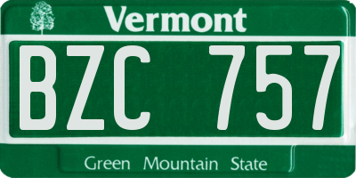 VT license plate BZC757