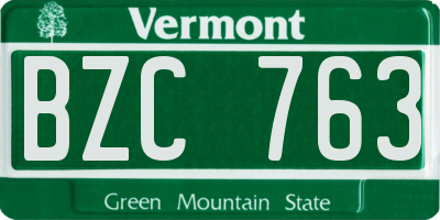 VT license plate BZC763